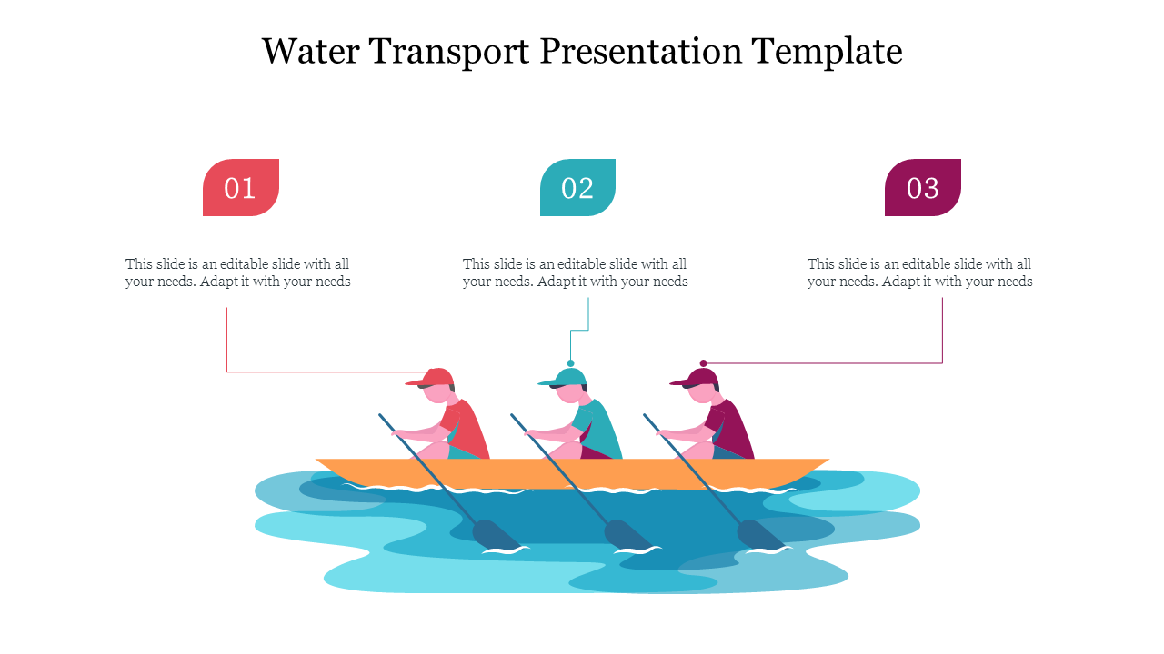 Editable Water Transport Presentation Template Diagrams